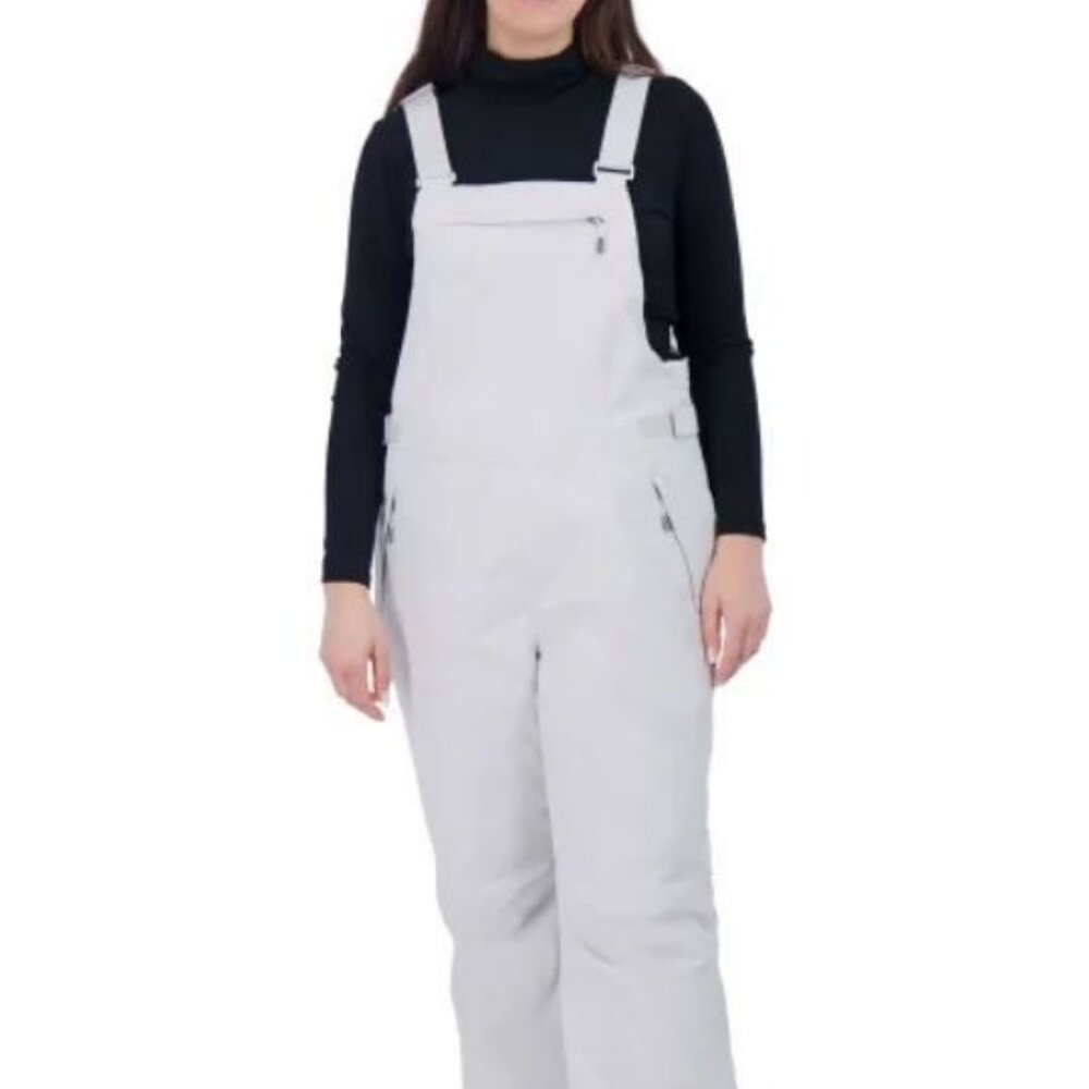 Gerry Ladies Water Resistant Snow Bib Pant, Gray, Small